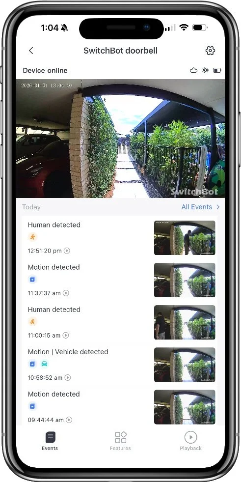 The main event playback view
