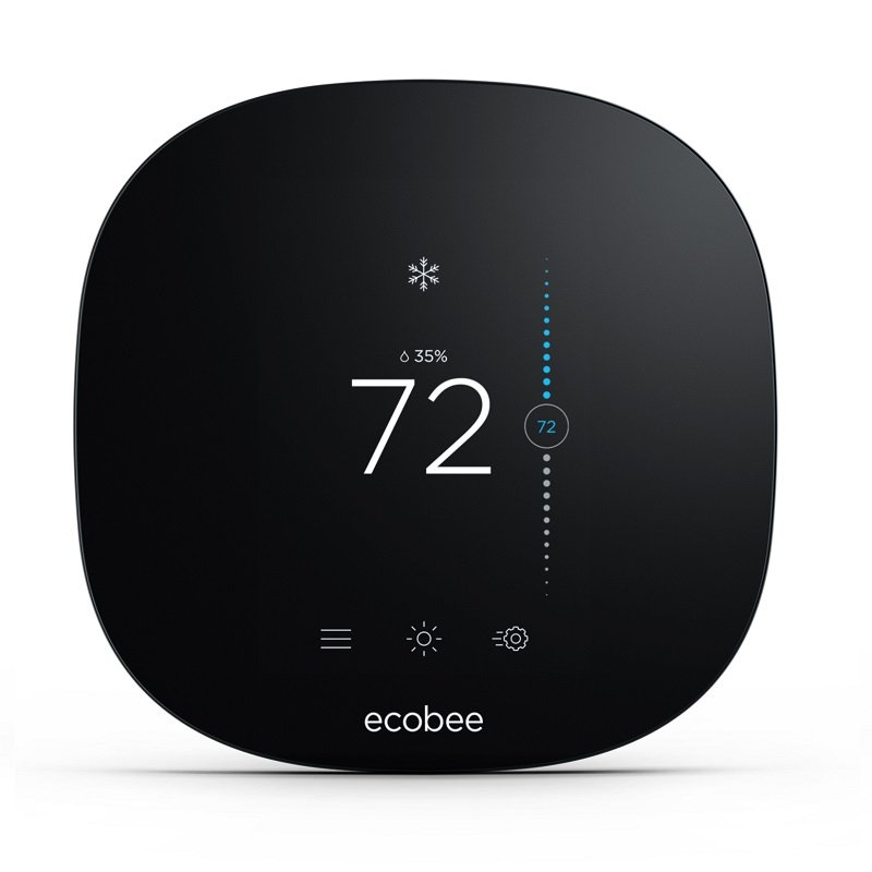 ecobee SmartThermostat★★★★★ - ✔  Supports Alexa, Google Assistant, HomeKit, SmartThings, IFTTT✔  Dual band WiFi - ho hub✔  24V C-wire or included adapter✔  Includes detached smart sensor✔  Alexa built in voice control✔  3 year warranty✔  Energy star certified✘  No battery option