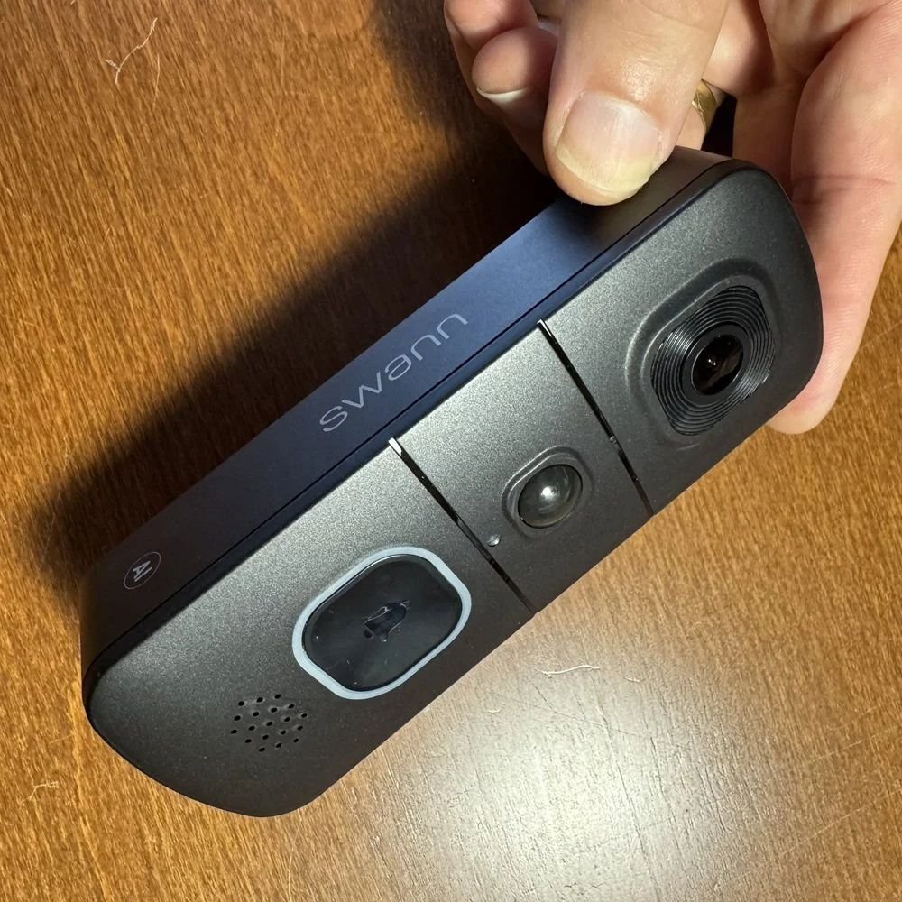 swann evo doorbell front and side view