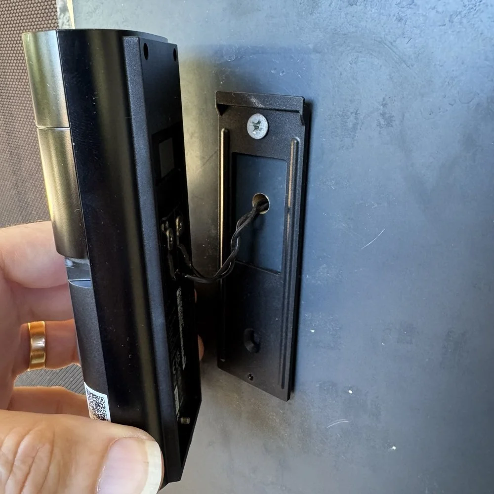 ring mount plate with doorbell wires attached