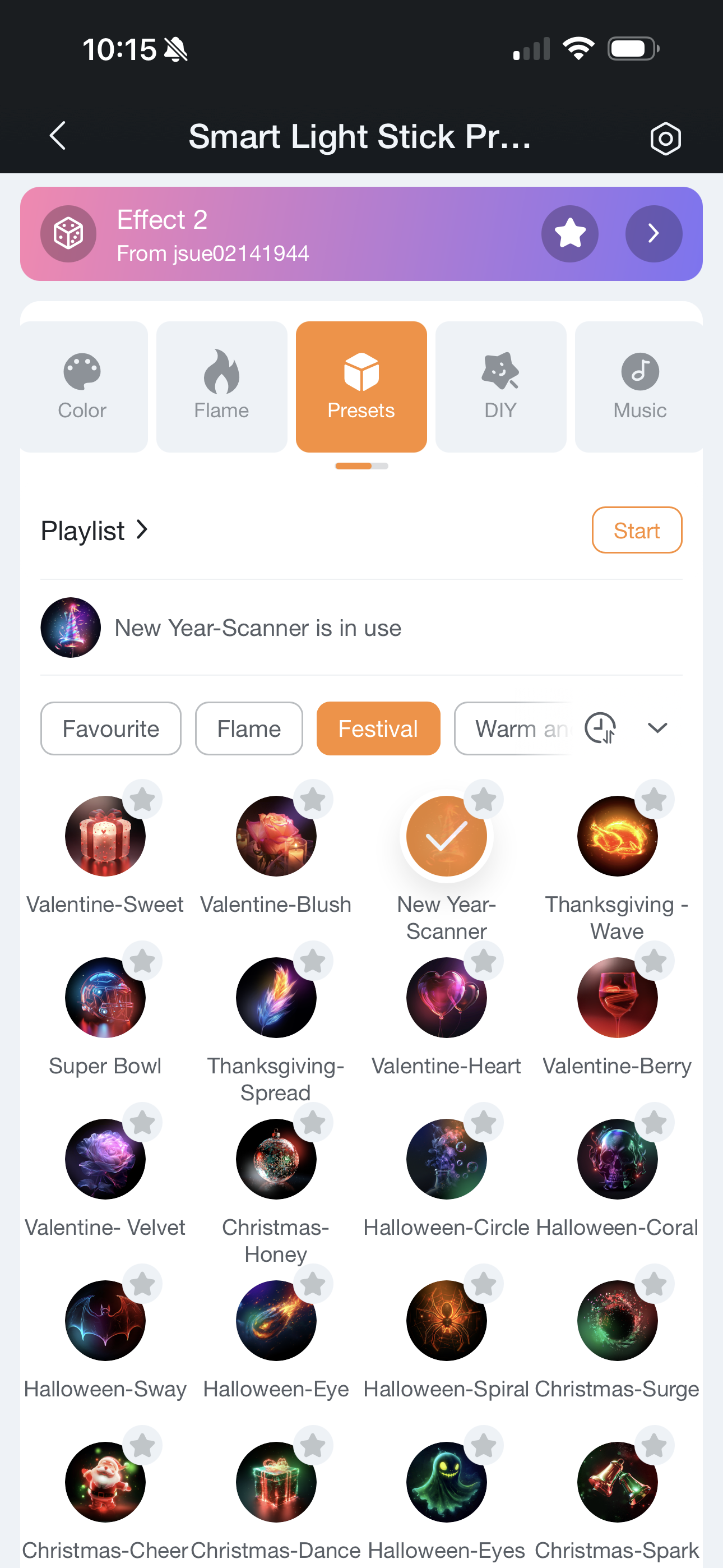 linkind light stick preset animation options