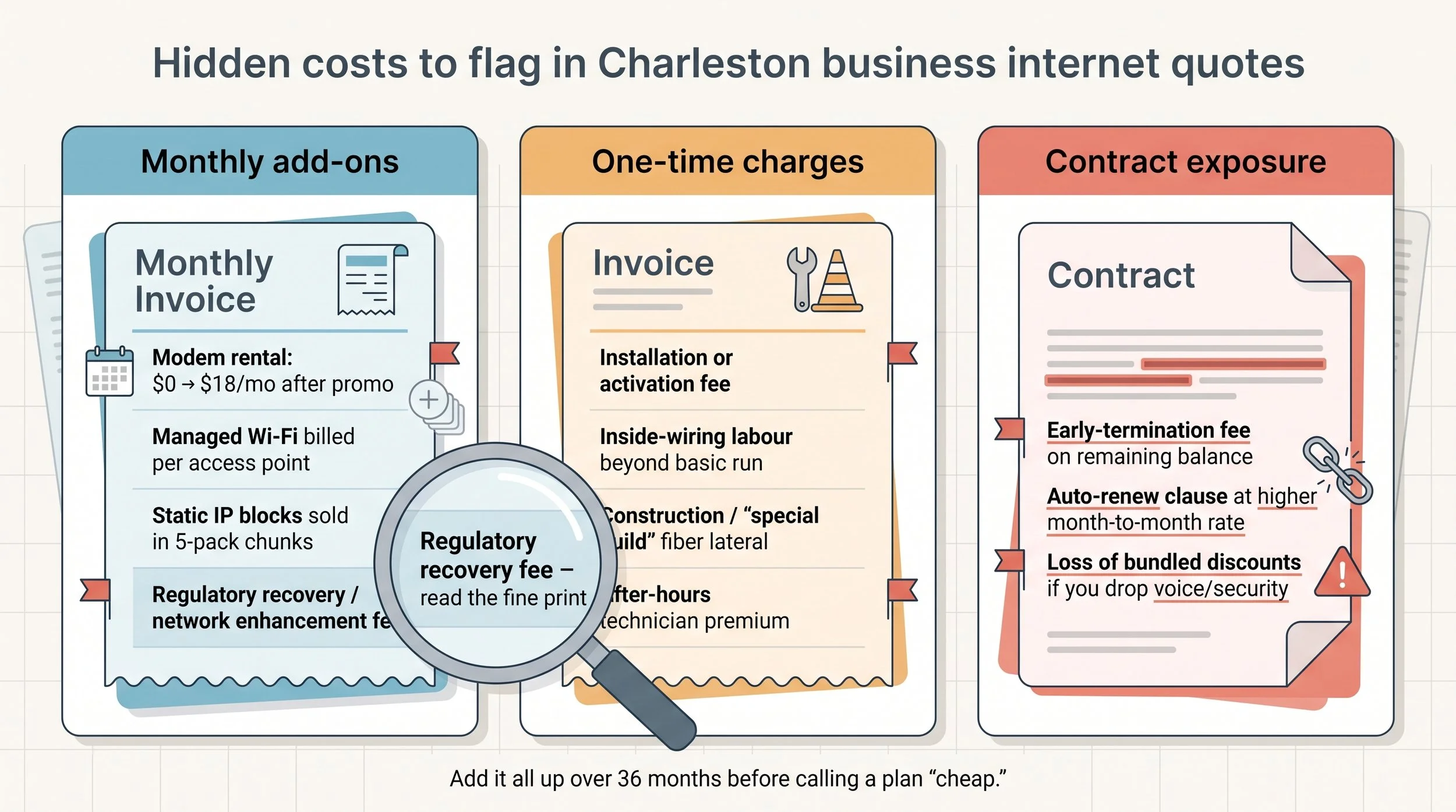 diagram of various hidden internet costs