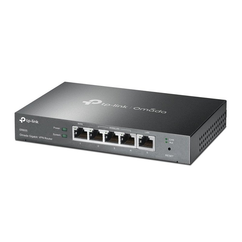 TP-LINK ER605 - ✔ 5 x Gbps ports (3 assignable)✔ Dedicated VPN controller✔ 940 Mbps tested throughput✔ 4KV Lightning protection✔ Omada management compatible✘ Limited VLAN support✘ Poor Support