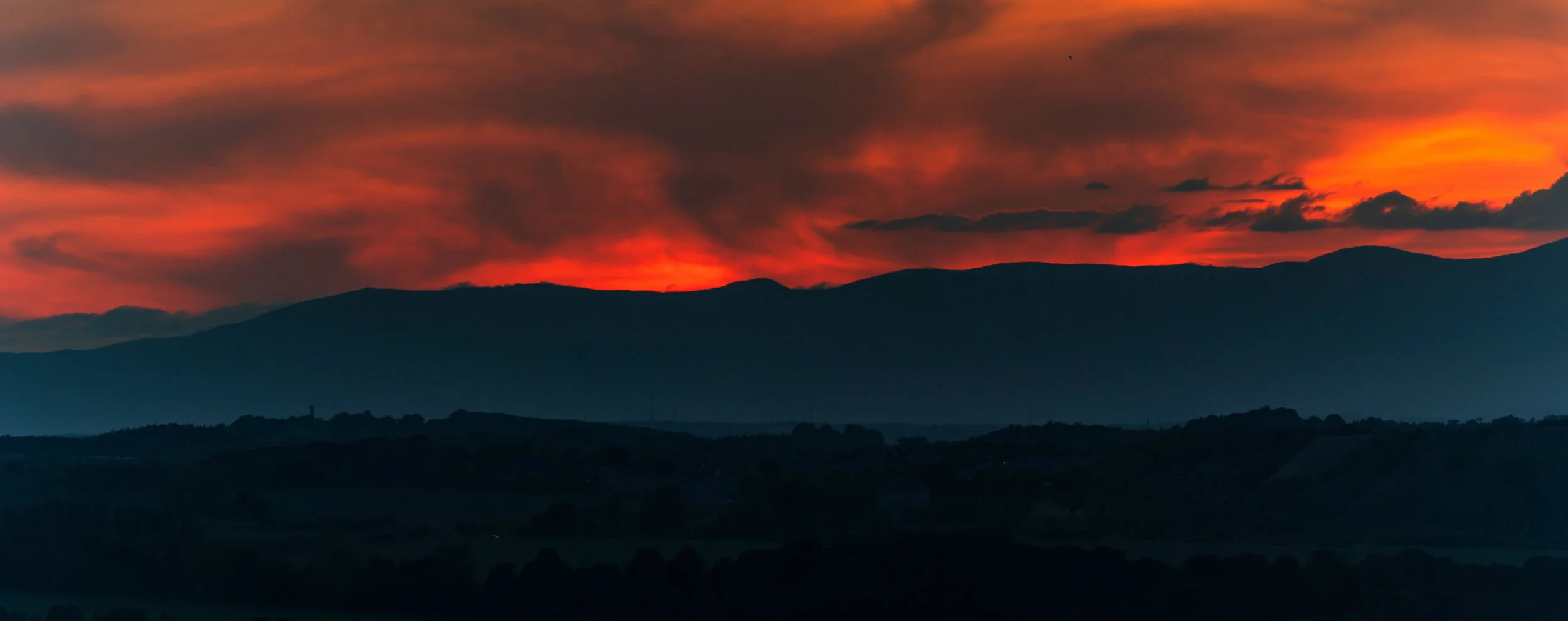 Sunset over the Ochil Hills, Fife, Scotland June 2018.jpg