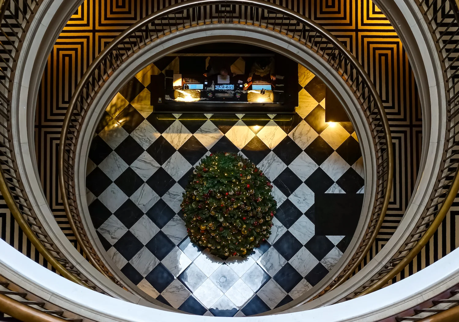 (1205) The Edinburgh Grand, Christmas Tree, Reception Hall and Landings, 42 St Andrew Square, Edinburgh, Scotland. Copyright David Wheater copy.jpg