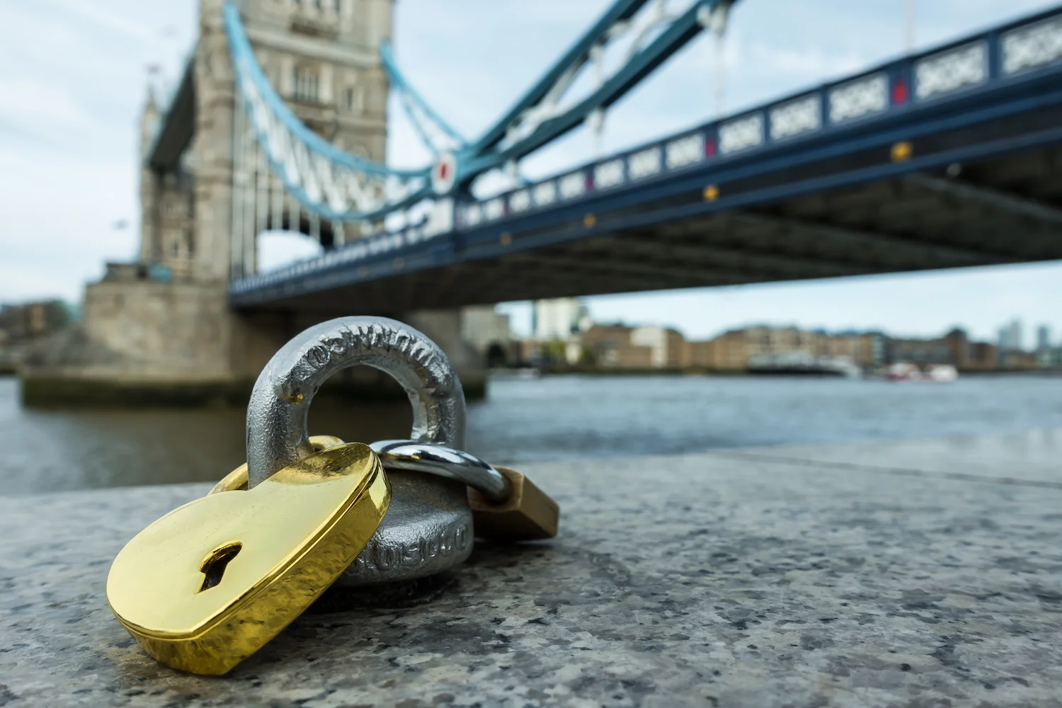 (52) Gold Heart shaped padlock and Tower Bridge, The Queen's Walk, The South Bank, London, England copy.jpg