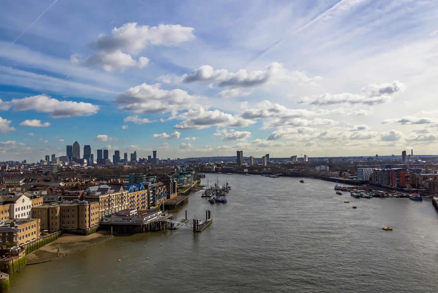 (30) View from Tower Bridge down the River Thames to Rotherhithe and Canary Wharf, London, England copy.jpg