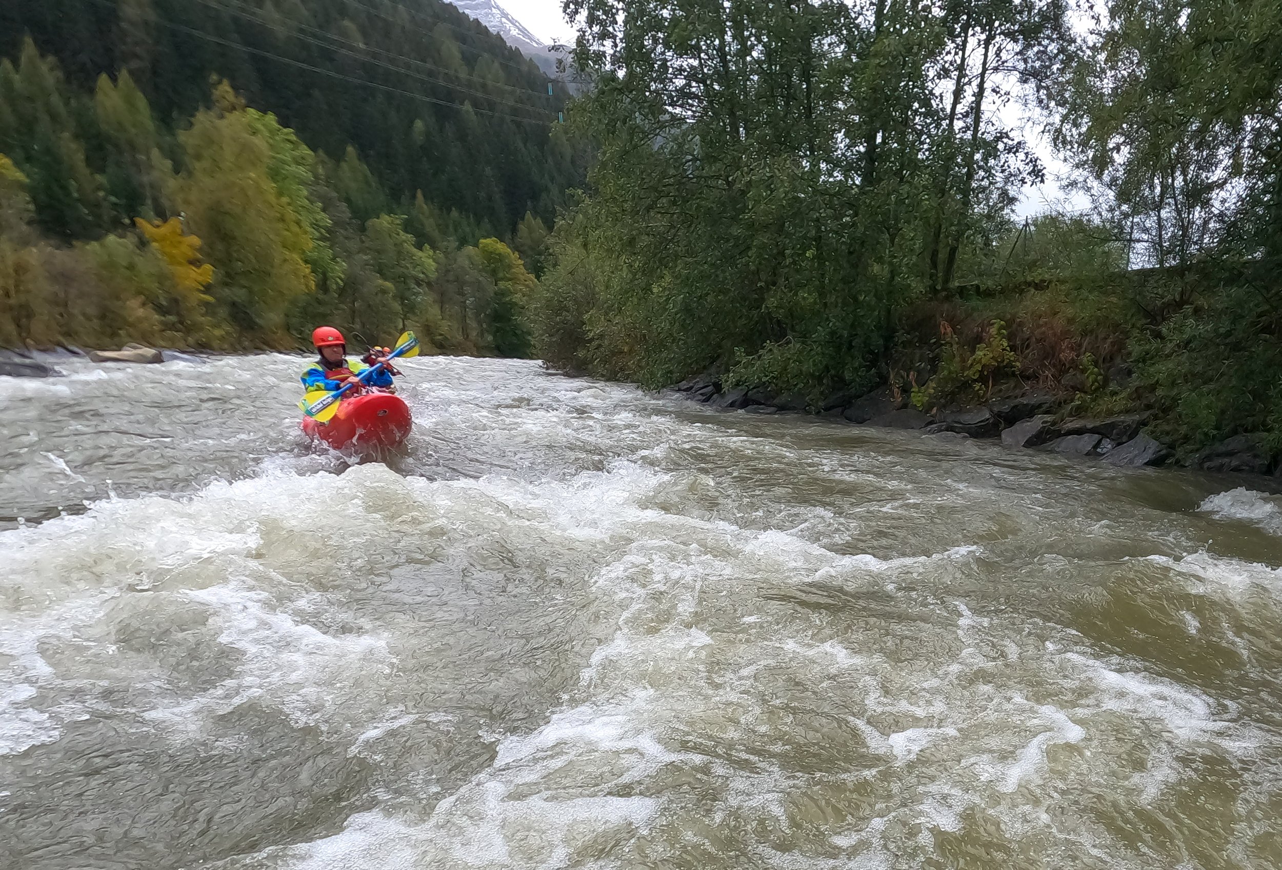 Kayaking River Rosanna in Austria