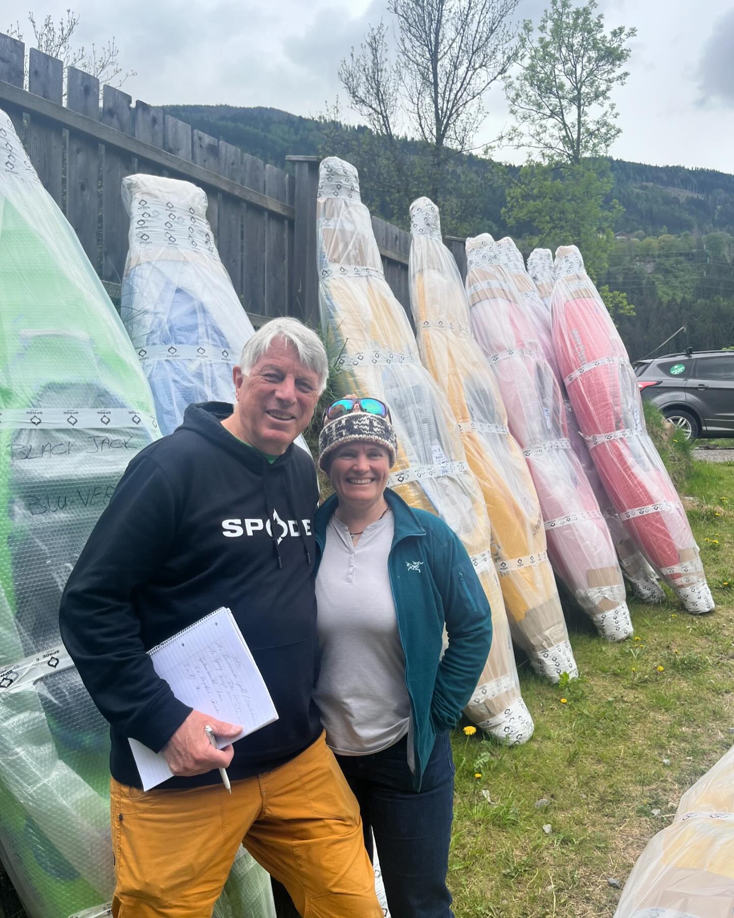 Yesterday we picked up some more @spade_kayaks for our kayak school. They are the perfect complement to our other core kayaking partner. It was also great to catch up with Hans and to see his new store by the banks of the Isel River. 
.
.
#spadegang 