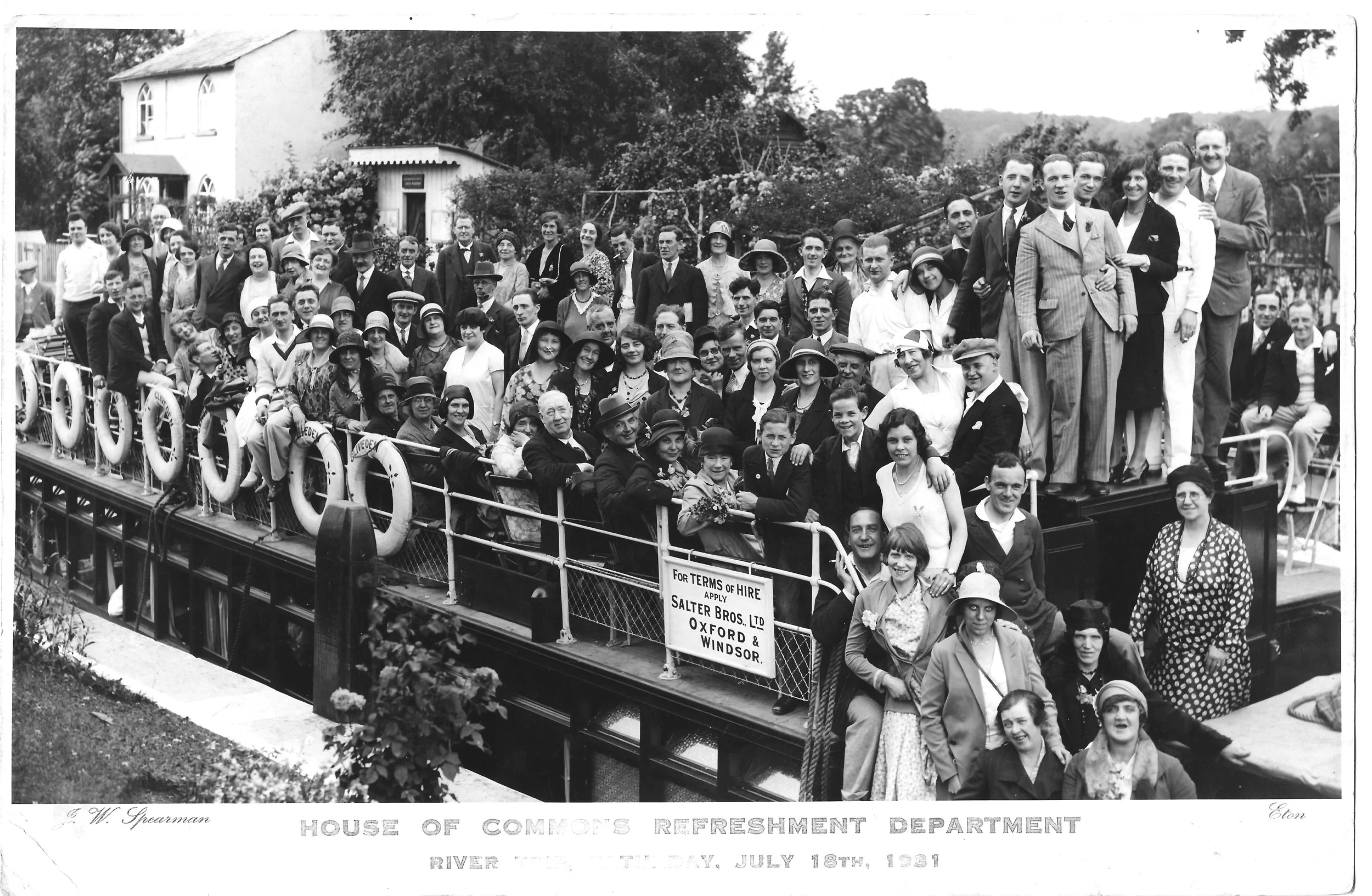 Florence (white sleeveless dress, towards bottom right) and colleagues on a work trip, 1931