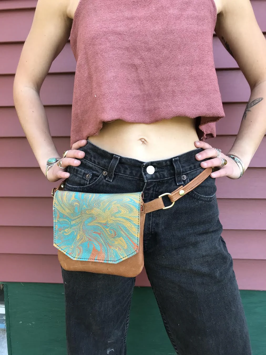 Bohemian Leather Fanny Pack
