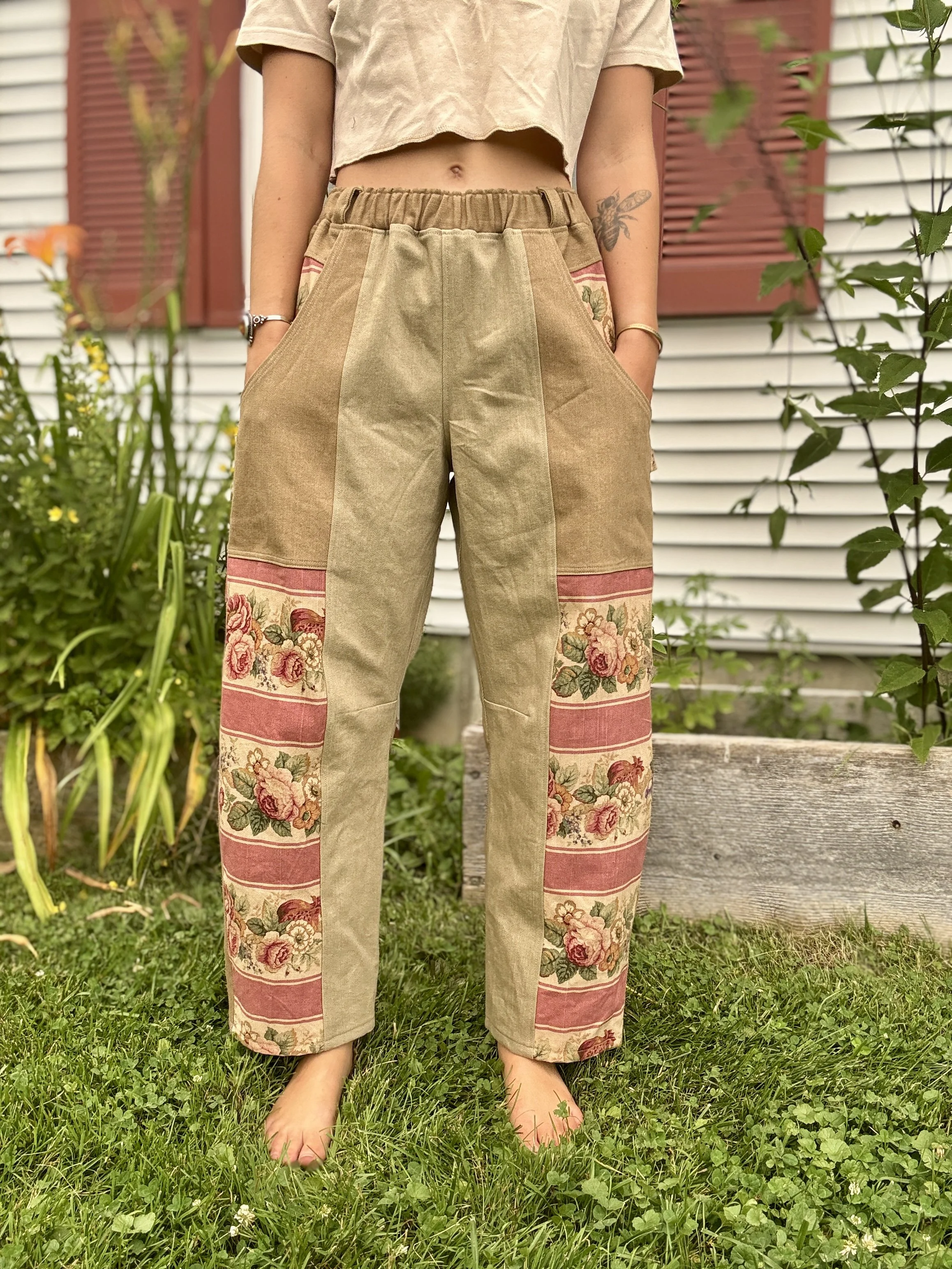 *S/M  Curry Pants - Khaki, Tan and Wine