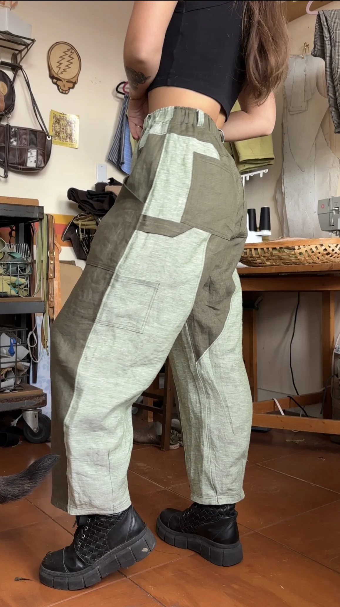 Preorder* Curry Pants- Olive Green Irish Linen