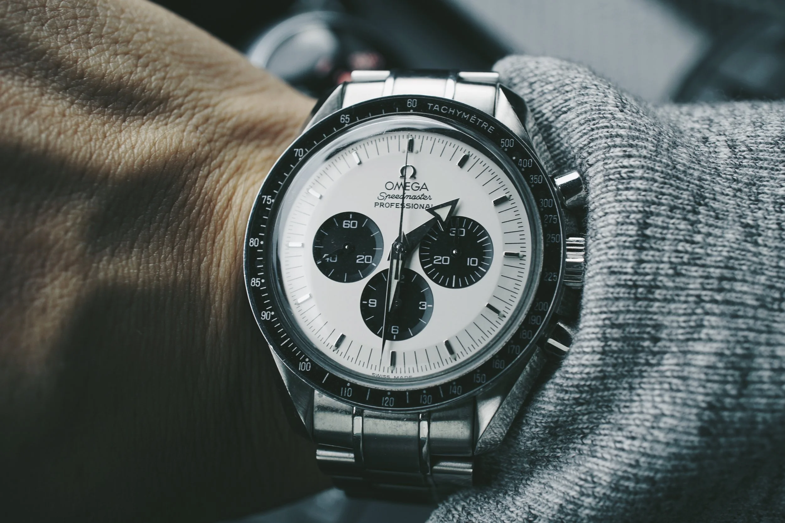 Omega Speedmaster Professional ref 3570.50 with Mitsukoshi Panda Dial and Broad Arrow Hands