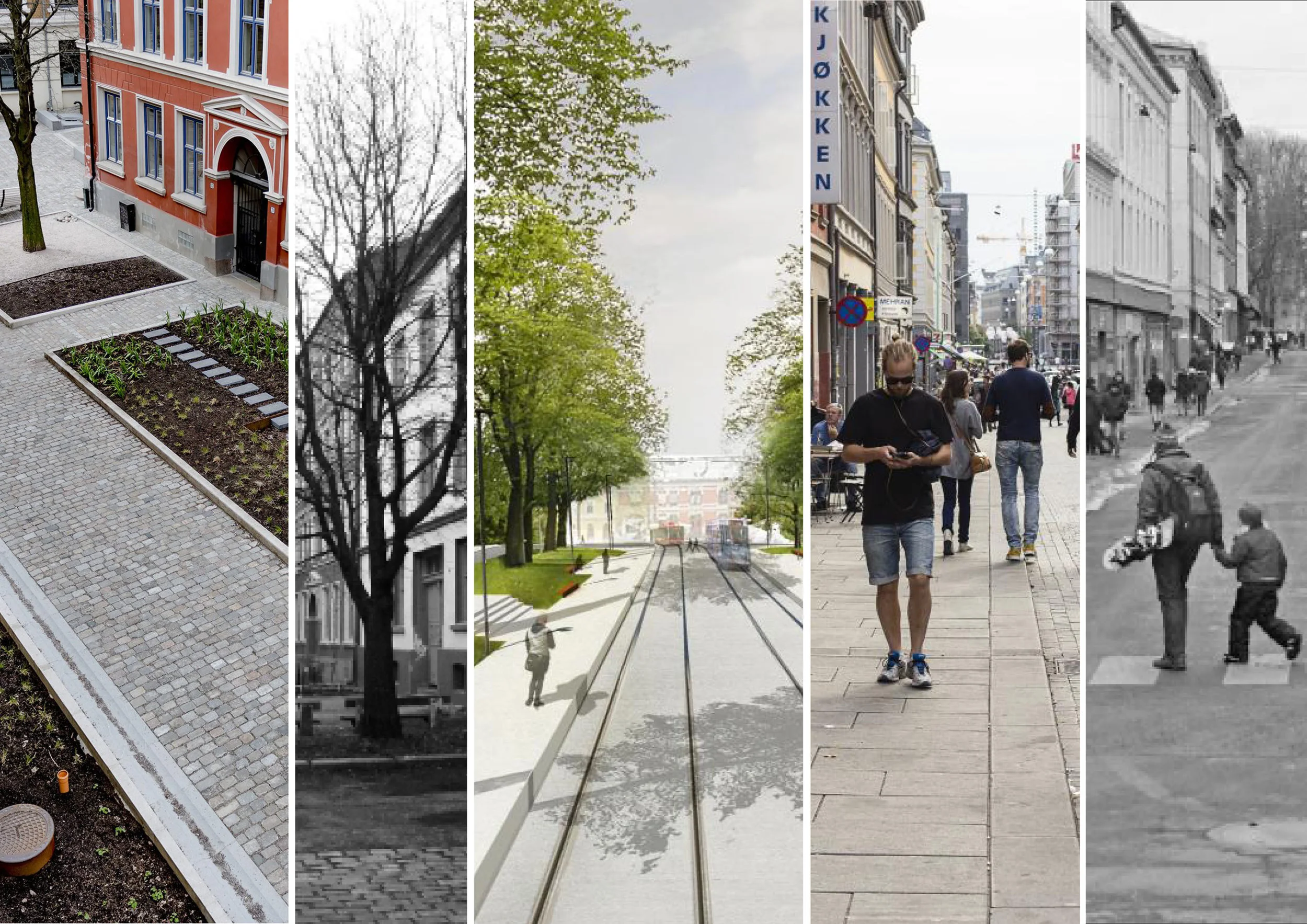 Illustrasjon av fremtidige Storgata. SWECO Norge AS