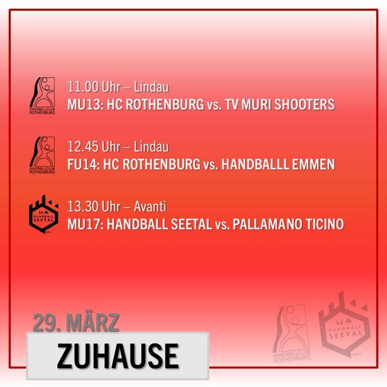 Ein letzter vollgepackter Handballsamstag im M&auml;rz!
Es wird fleissig in der ganzen Schweiz Handball gespielt💯

Unterst&uuml;tze dein Team🎉

#hopphcr
#hoppseetal
#handballset1981
@harihochdorf