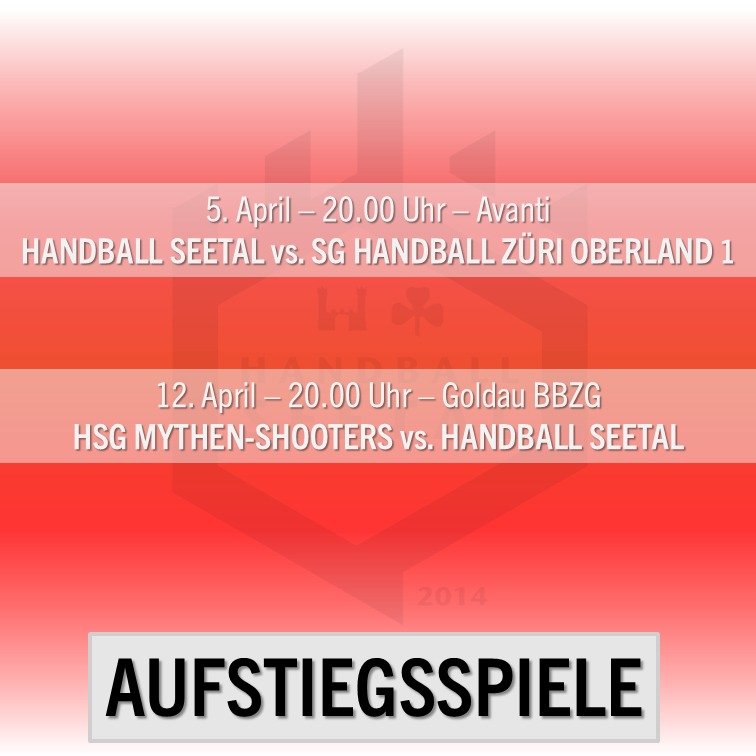 🔥AUFSTIEGSSPIELE🔥

Die Zweitligisten vom Seetal haben die Aufstiegsrunde f&uuml;r die 1. Liga erreicht. Was f&uuml;r eine Mannschaftsleistung!

Nun spielen die Seetaler in zwei Entscheidungsspielen um den Aufstieg in die 1. Liga. Bereits am kommend