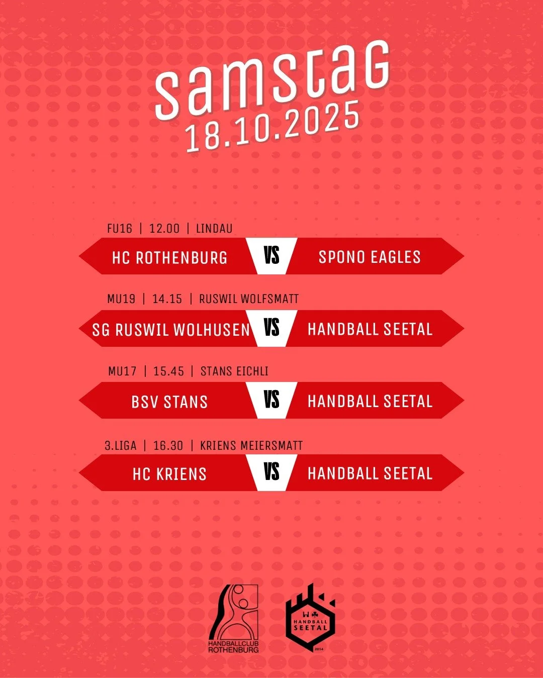 Am Samstag stehen eher kurze Reisen an - am Sonntag geht es für das Herren 1 nach Nyon.
Wir freuen uns auf Punktezuwachs und ein mögliches Achtelfinale im Schweizer Cup!
#hopphcr
#hoppseetal
#handballset1981
@harihochdorf @sg_handballseet