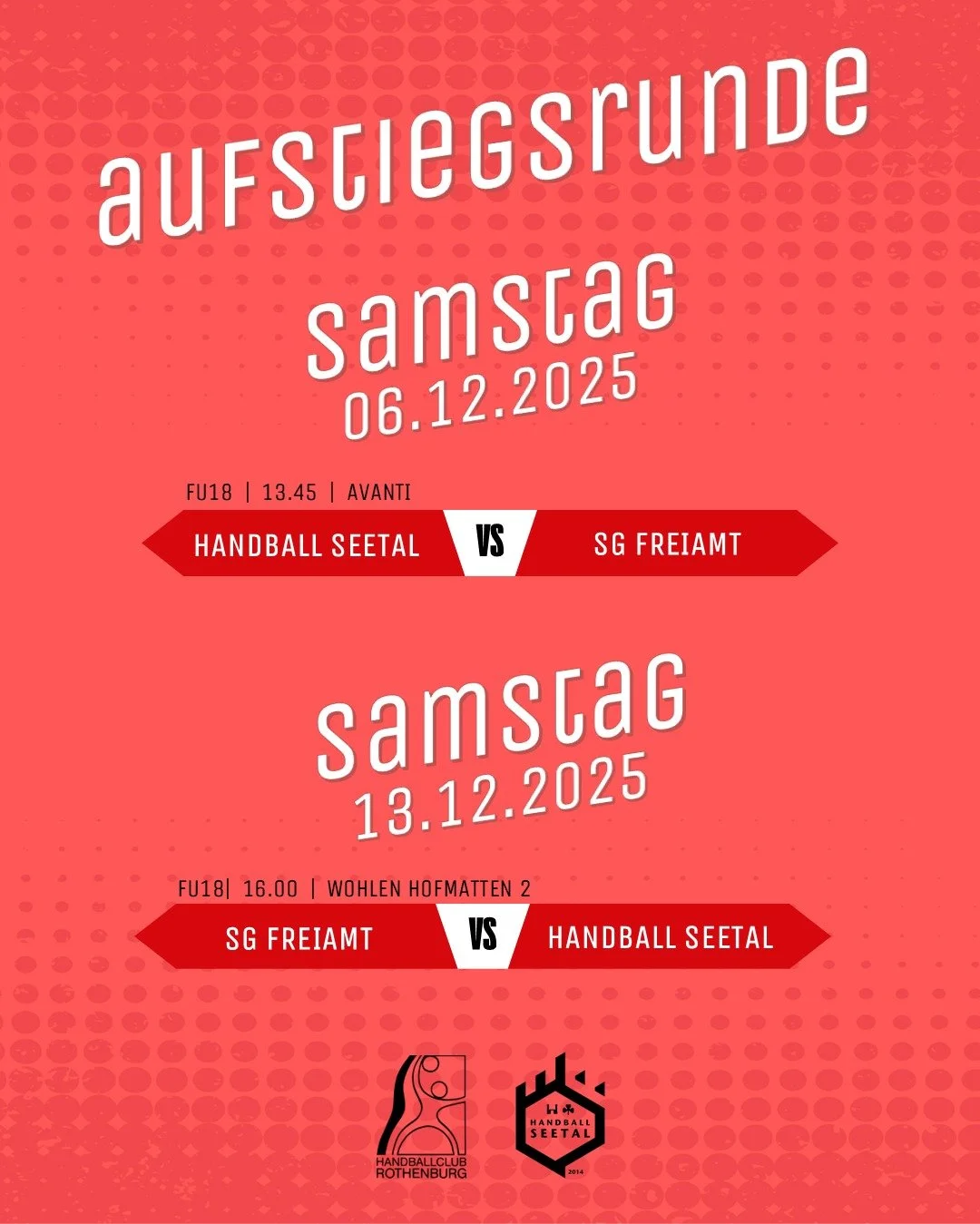 Aufstiegsrunde und Meisterschaft - das erwartet dich am Samstag.

Alle Teams freuen sich auf deine lautstarke Unterst&uuml;tzung!

#hopphcr
#hoppseetal
#handballset1981