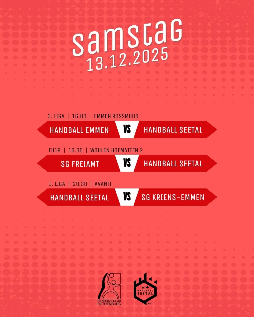 Diesen und n&auml;chsten Samstag finden die beiden letzten Spieltage vor dem Jahreswechsel statt!
Freuen wir uns nochmals auf spannende Spiele im Jahr 2025.

Wir freuen uns euch zu sehen!

#hopphcr
#hoppseetal
#handballset1981