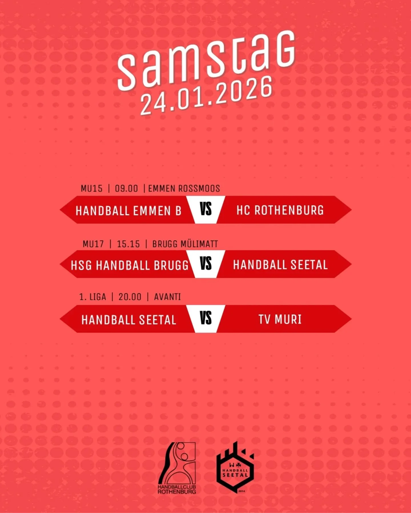 Am Samstag und Sonntag wird Handball gespielt!
Freuen wir uns &uuml;ber weitere Meisterschaftspunkte.

#hopphcr 
#hoppseetal 
#handballset1981