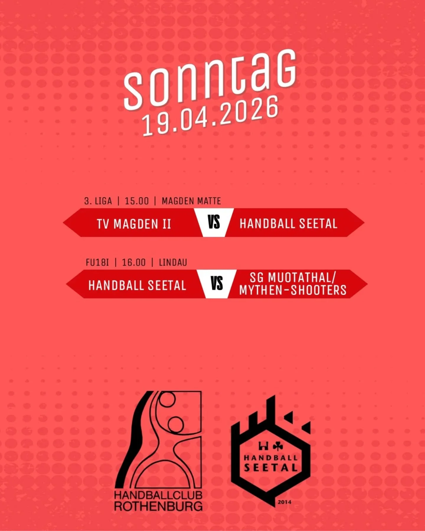Wir gehen in die letzten Runden!

Unser Drittligateam spielt am kommenden Samstag, sowie am Sonntag, dem 03.05., um den Ligaerhalt. Zusammen erreichen wir das!🔥

Alle Teams freuen sich nochmals auf lautstarke Fans in den Hallen!

#hopphcr
#hoppseeta