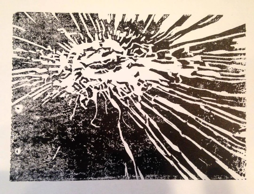 San Bernardino linocut