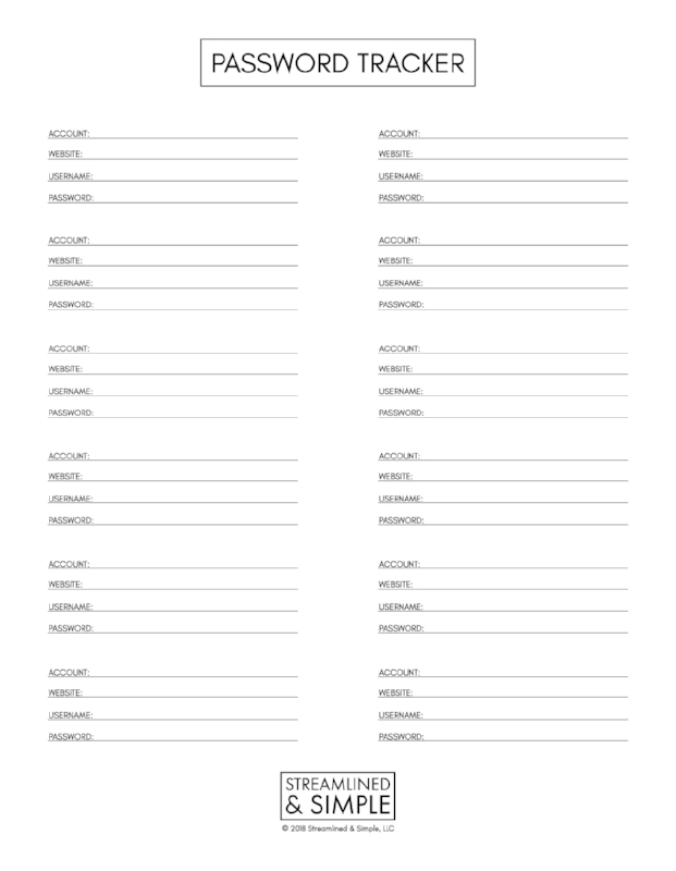 Pword Monitoring Streamlined Uncomplicated photograph relating to Password Tracker Printable known as Pword Monitoring Streamlined Uncomplicated