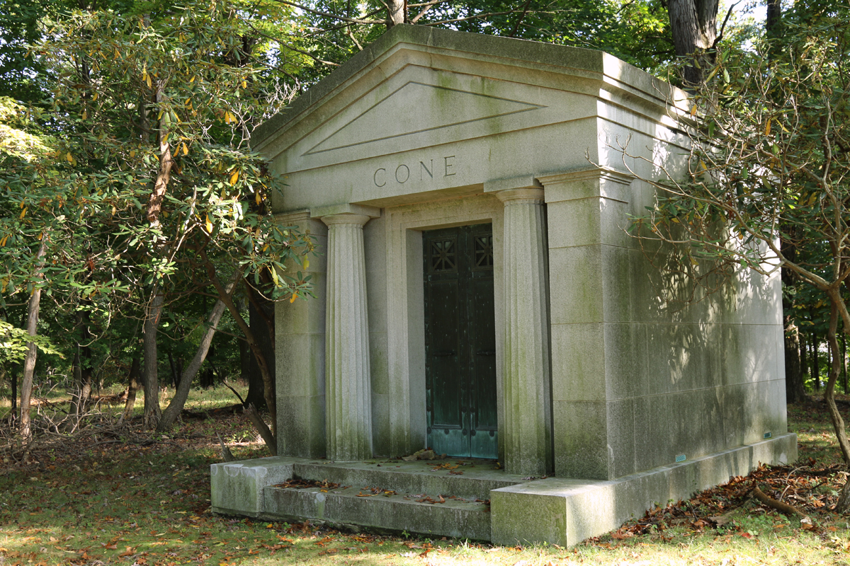 Together always: In Druid Ridge Cemetery, Etta and Claribel Cone rest forever together, just as they lived. Photo by Kathi Santora