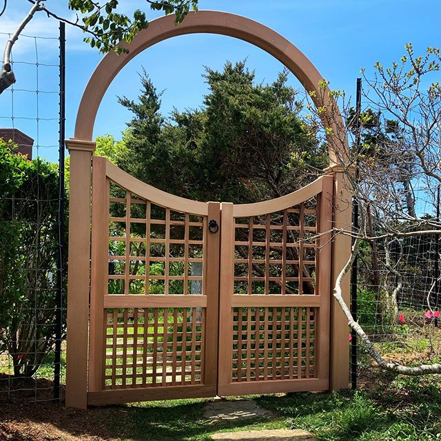 Large 6ft wide single #Red Cedar Arbor and Gates #NANTUCKET FENCING