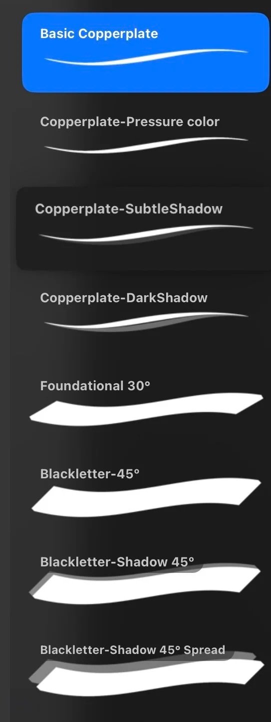 Kayleigh Starr Free calligraphy nibs download copperplate foundational blackletter 45 degrees 30 degrees color changing shadow