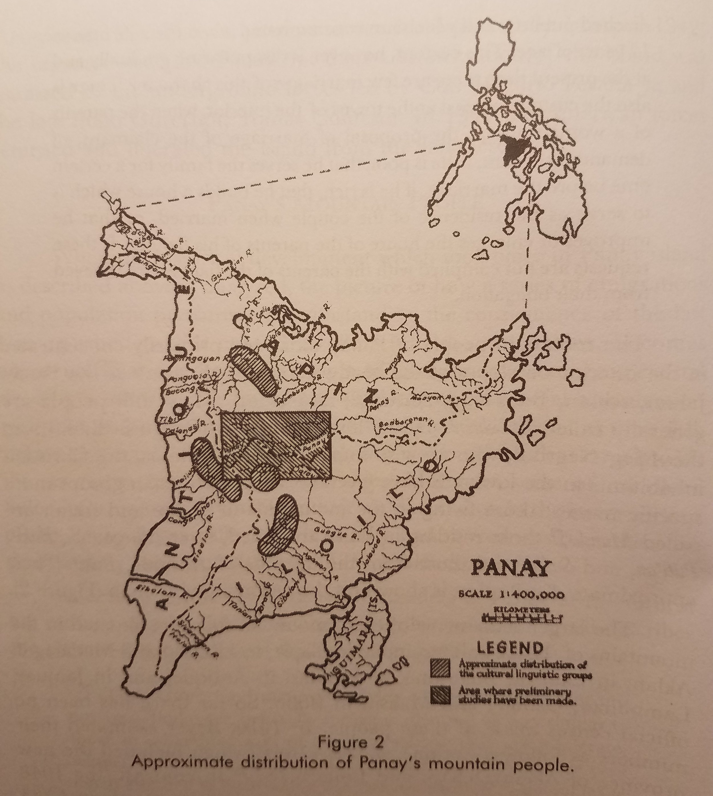 Panay Ethnographic Map / Source: F. Landa Jocano, Sulod Society: A Study in the Kinship System and Social Organization of a Mountain People of Central Panay. Diliman, Quezon City: The University of the Philippines Press, 1968, 2008