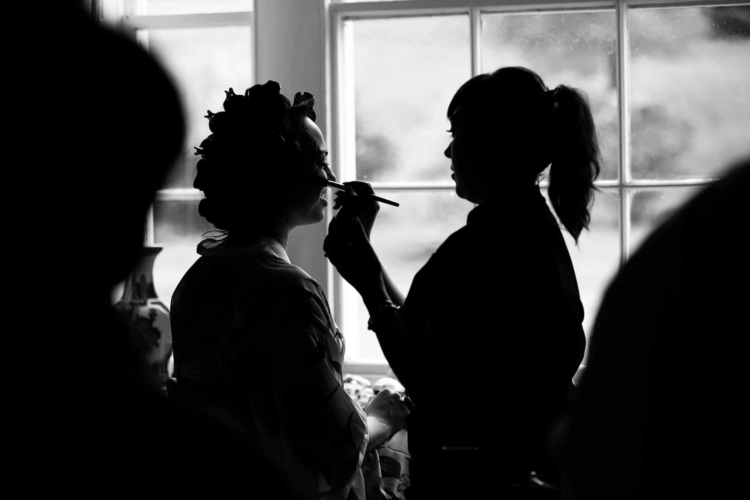 Bride’s make up at Braxted Hall, Suffolk wedding