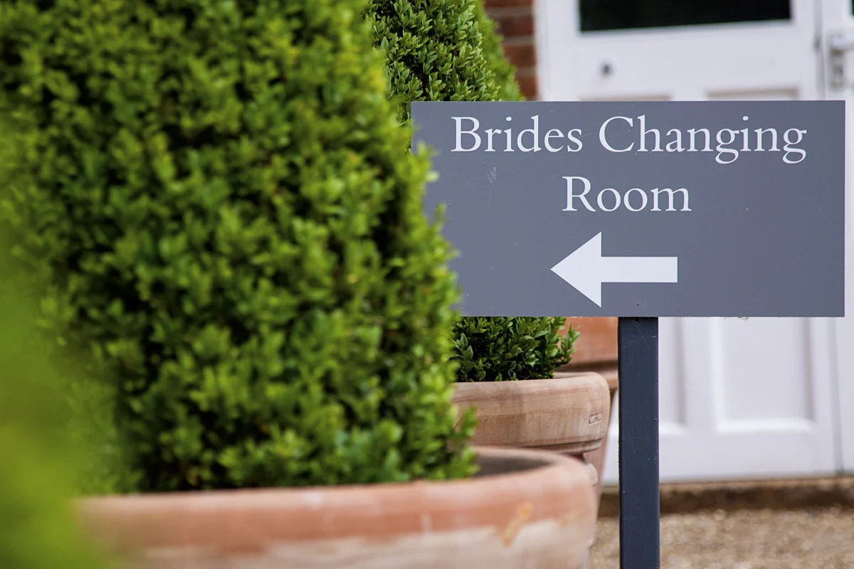 Entrance to bride’s preparation room at an Essex wedding