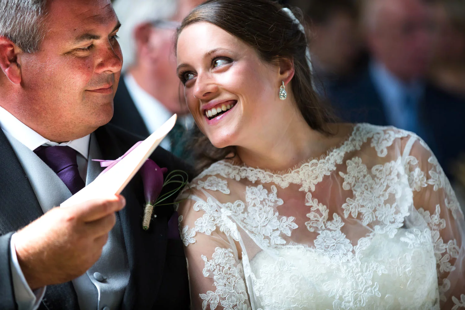 The look of love between a bride and groom