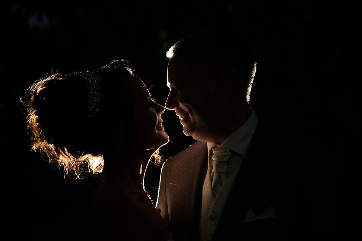 Bride and groom silhouette