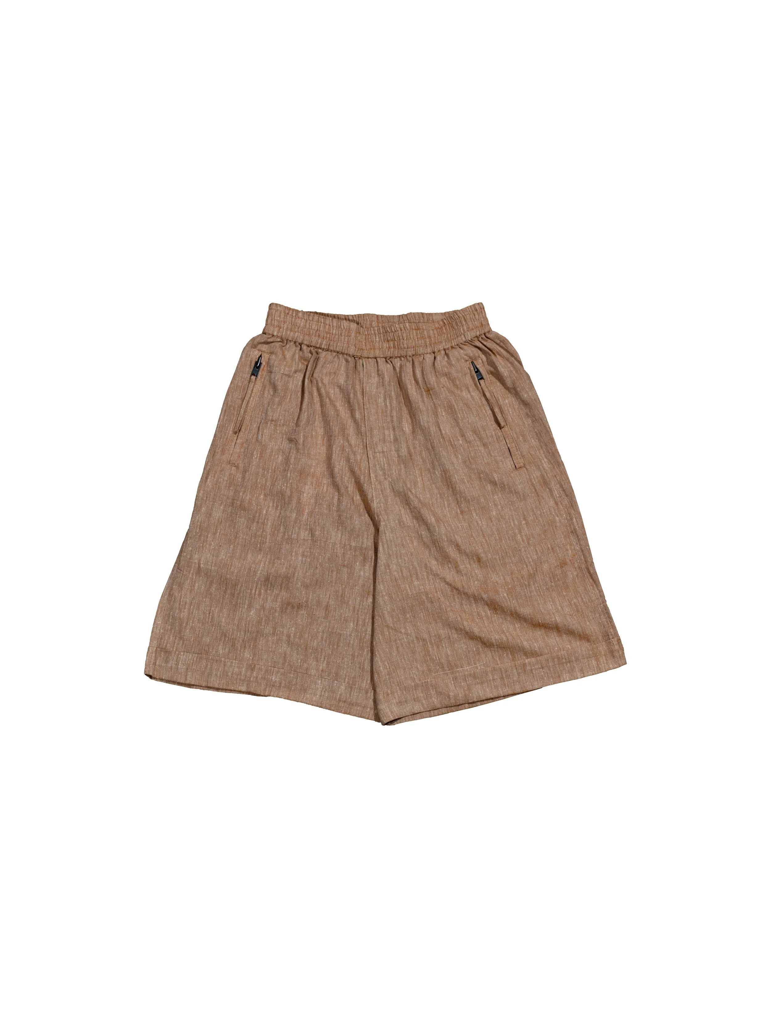 Wide Shorts | Terracotta | Hand-Loomed Silk (Matka) & Cotton (Khadi)