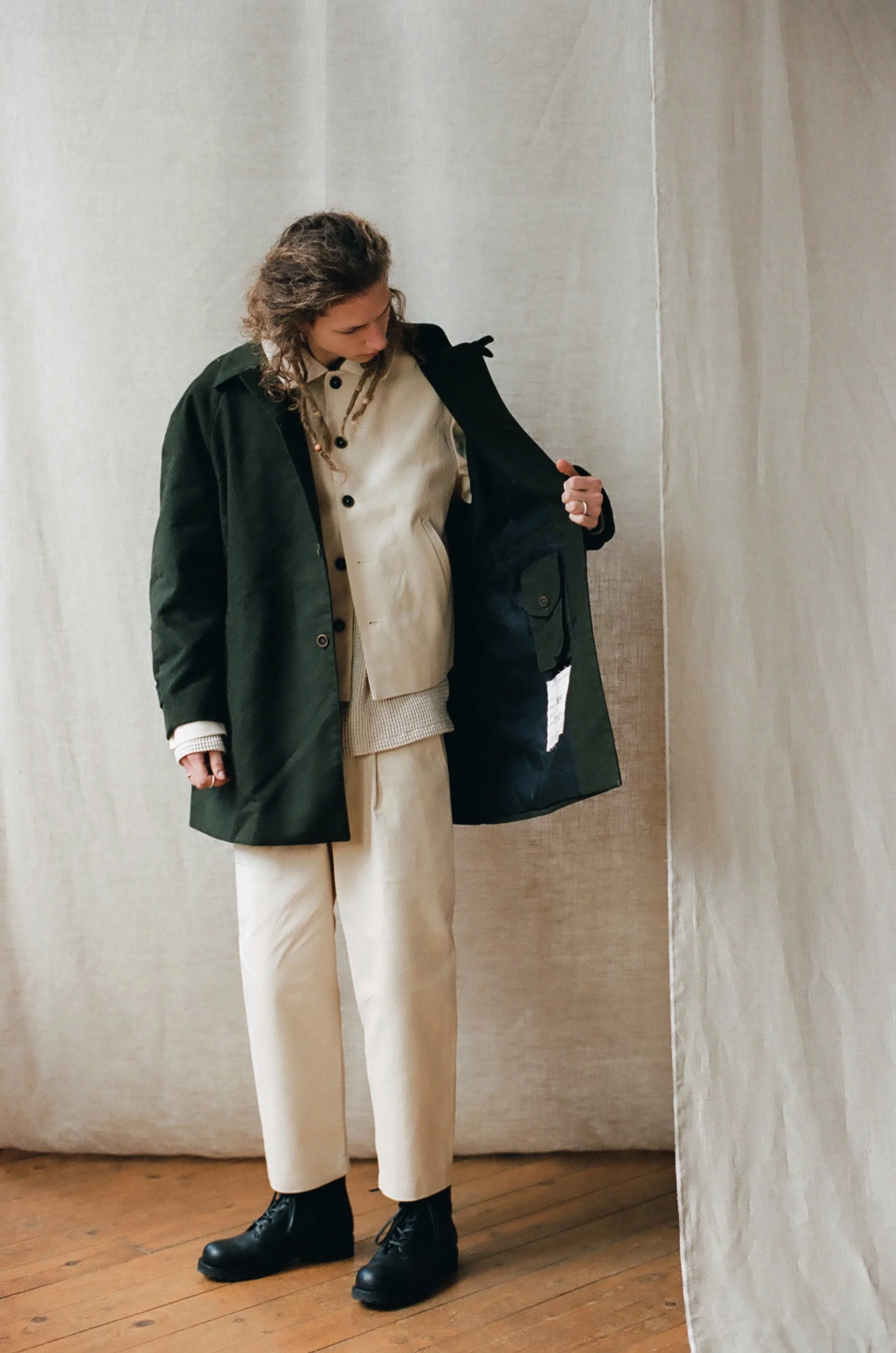 Camera Coat | Moss Moleskin — An Irrational Element
