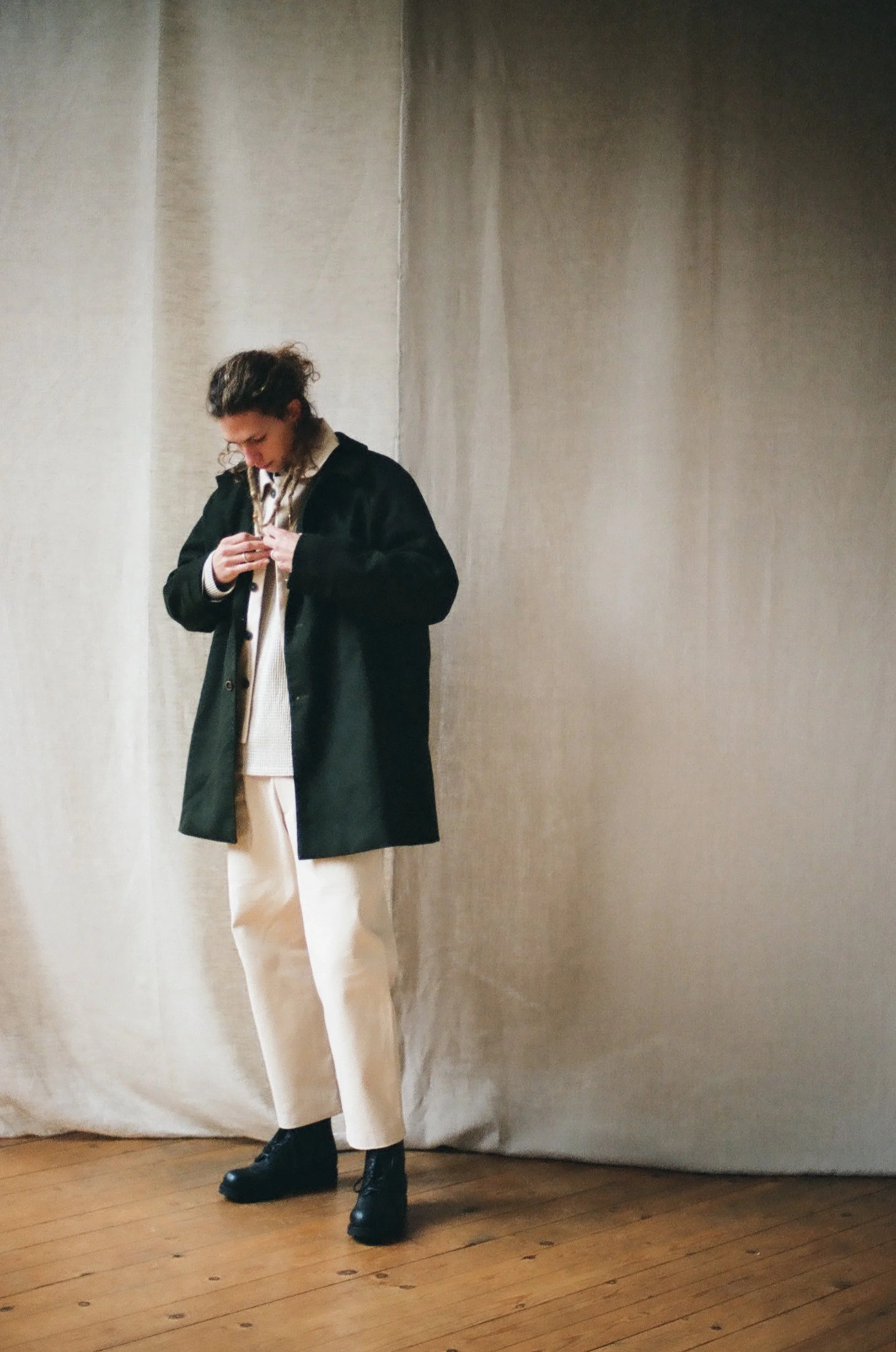 Camera Coat | Moss Moleskin — An Irrational Element