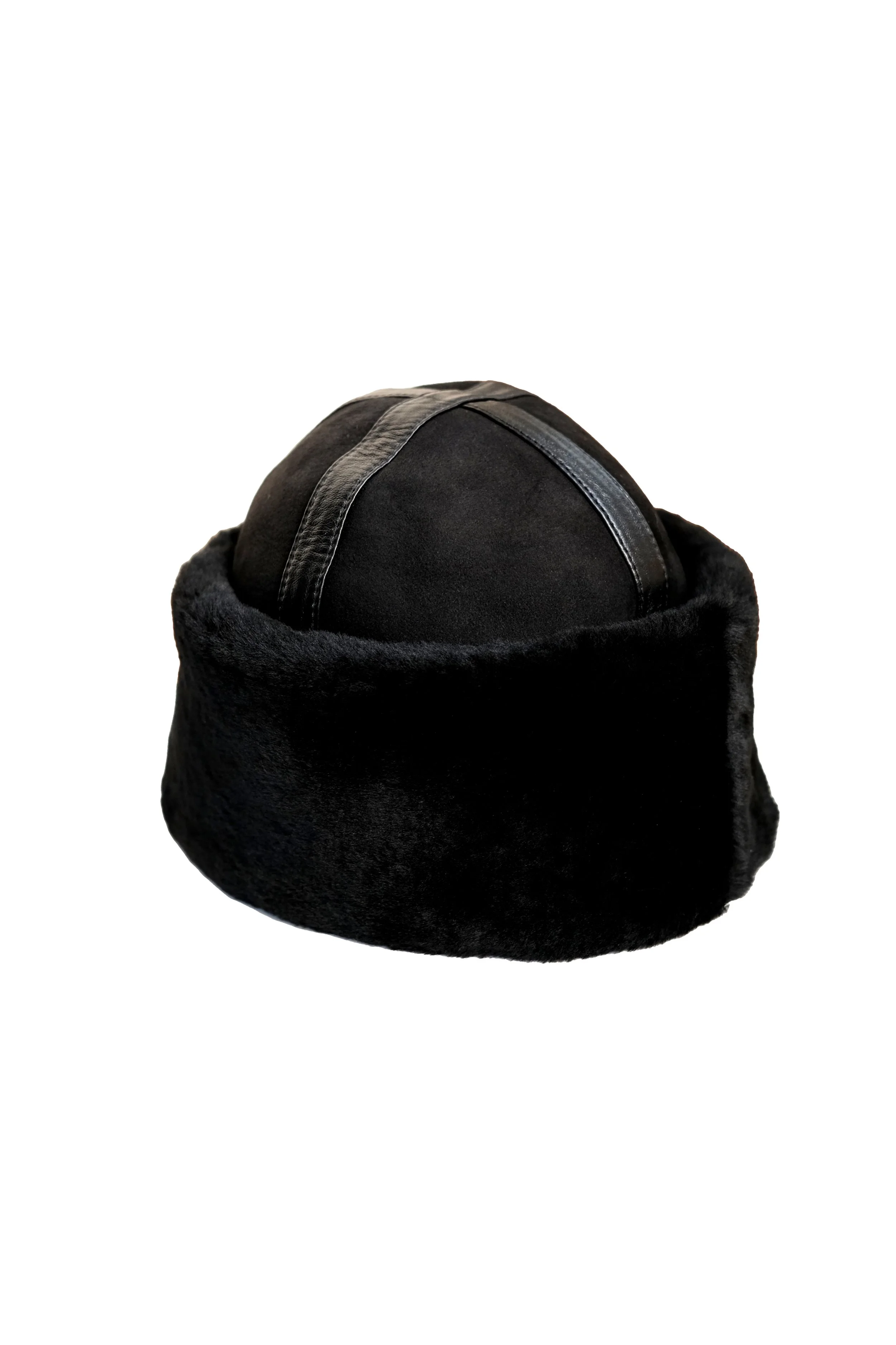 Mouton Hat | Black | Leather & Suede — An Irrational Element display picture 1