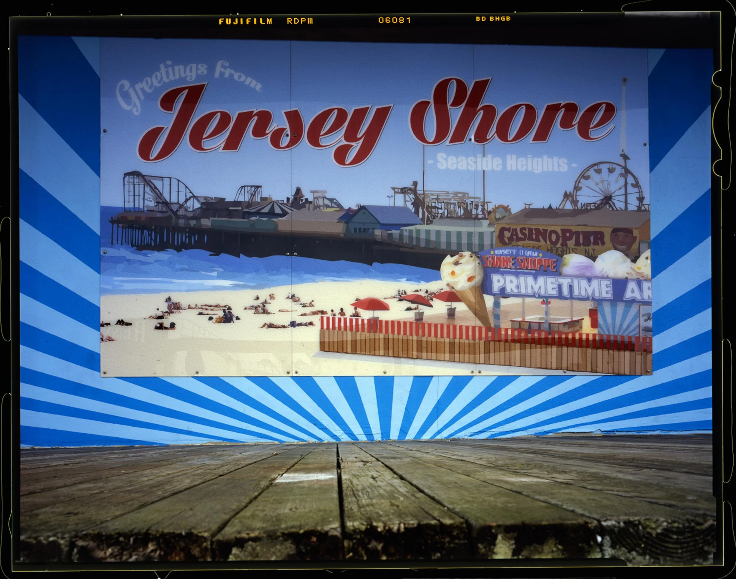 Greetings, Seaside, NJ 2014 4x5 Shen Hao. This image helps transition into the actual season starting and people starting to visit the shore again from March till Labor Day.