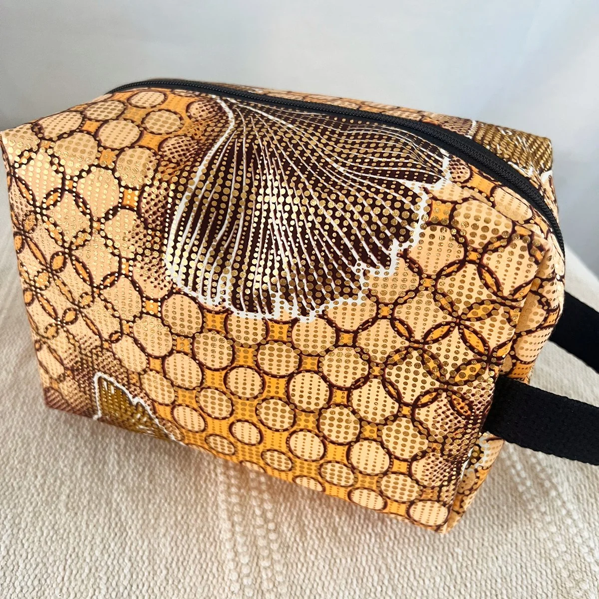 Gold Orange Dopp Kit