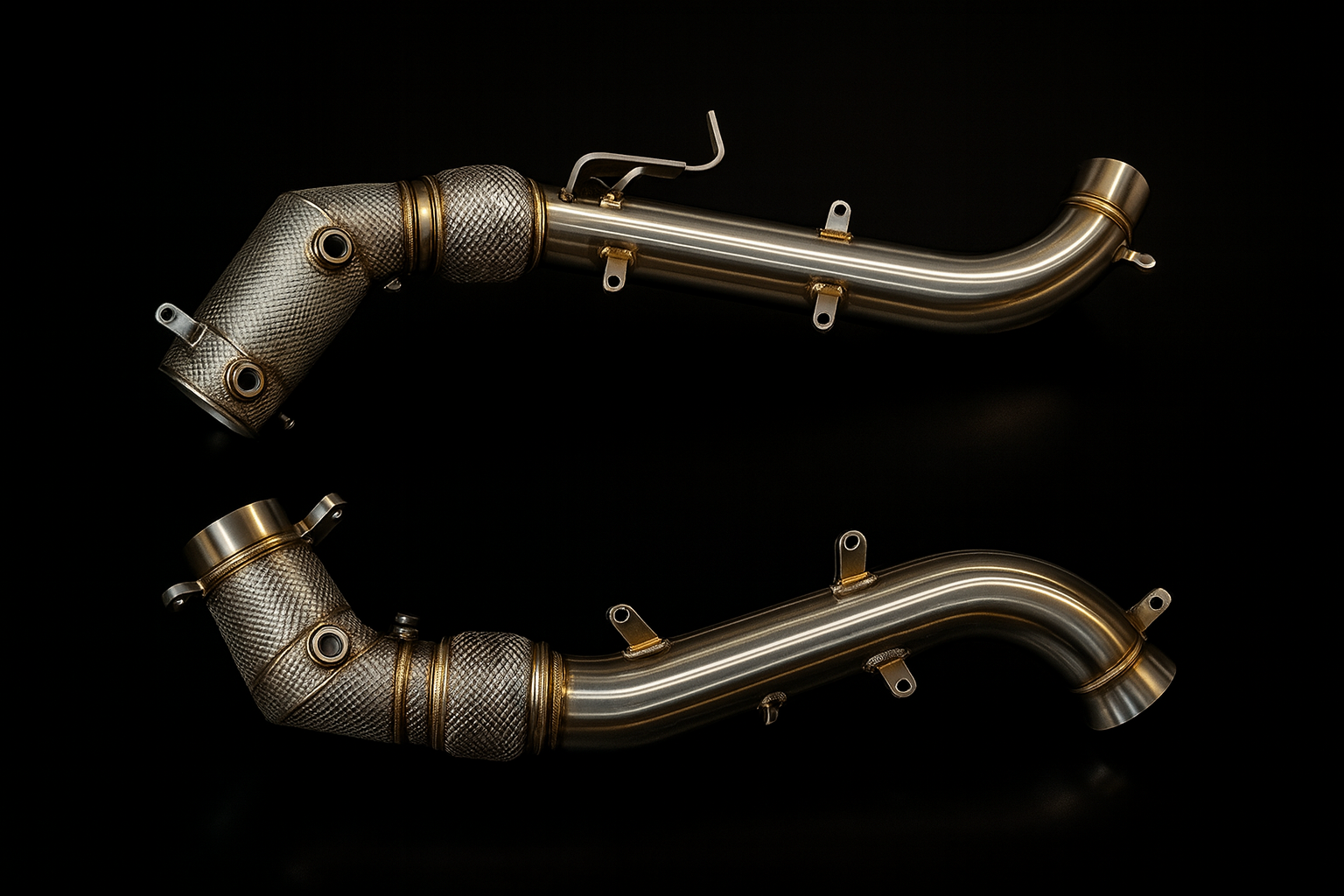 EMP McLaren MP4-12C 650S 3.5" Catless Downpipes with Heatshield (2012-2016)