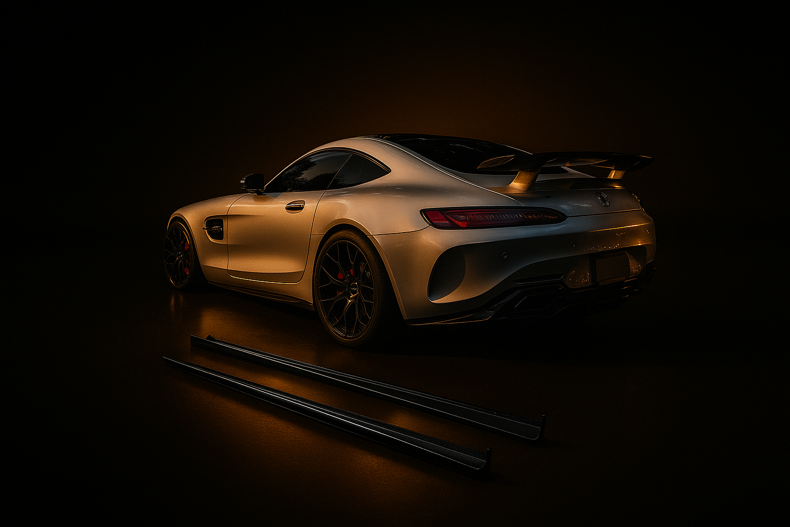 Mercedes AMG GT Carbon Fiber Aero Kit – Front Splitter, Side Skirts & Rear Diffuser (2015–2021)