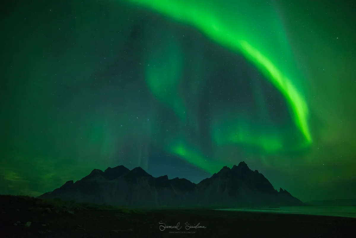 What a show! Auroras dancing above Stokksness in Iceland!