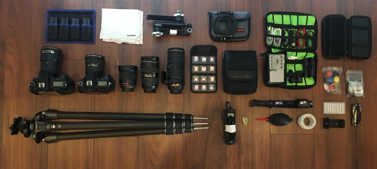 All the camera gear I carried in my F-Stop Tilopa in the Dolomites.