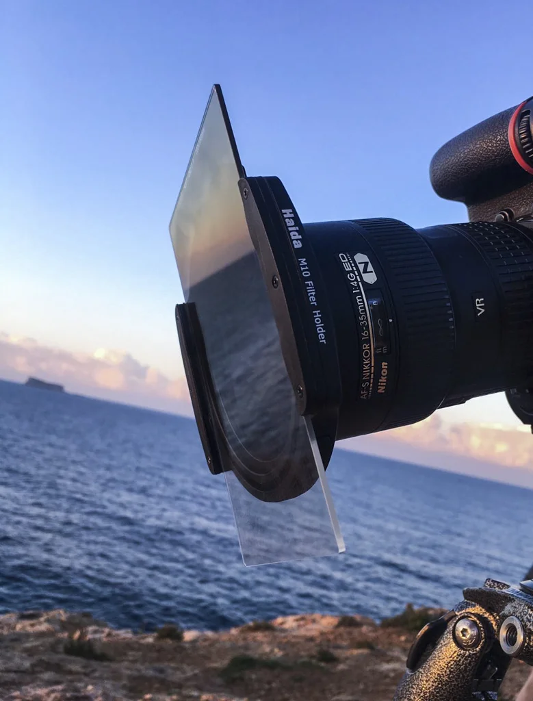 The M10 mounted on my Nikon 16-35 Lens. I was shooting with the new drop in 10 Stop filter and a 3 stop ND Soft Grad to darker the sky.