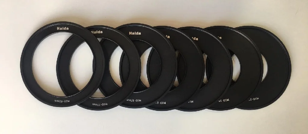 Adapter Rings to fit most lenses.