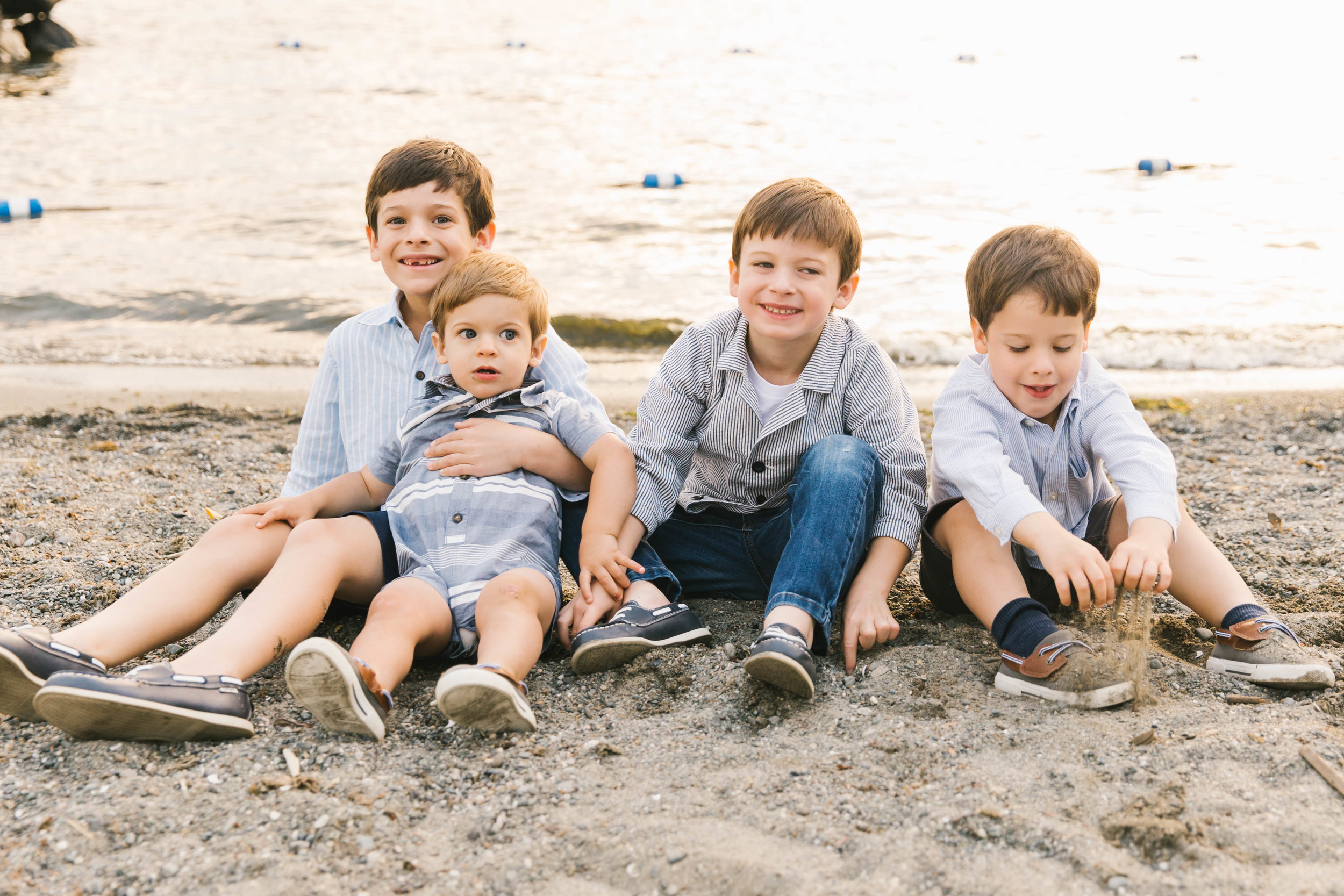 Seattle Family Photography Beach Session Golden Hour Natural Light, Mom and Boys, sunset on the water by Chelsea Macor Photography-19.jpg