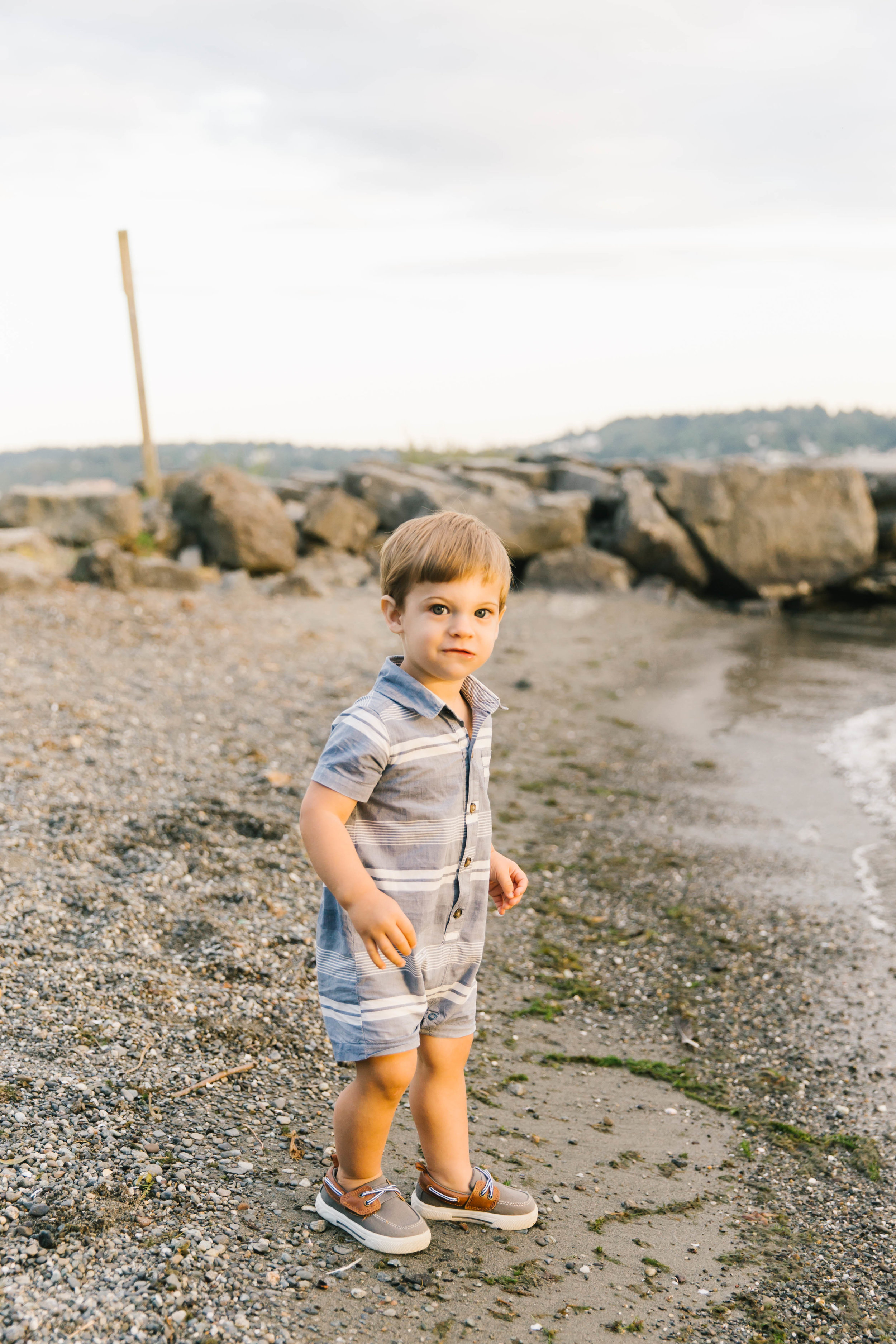Seattle Family Photography Beach Session Golden Hour Natural Light, Mom and Boys, sunset on the water by Chelsea Macor Photography-9.jpg
